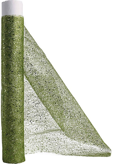Enfeite Tela Verde Lantejoula PP 24cm c/ 5M Natal