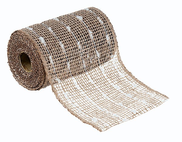Enfeite Tela Decorativa Sisal Flocos 15cm c/ 5M Natal