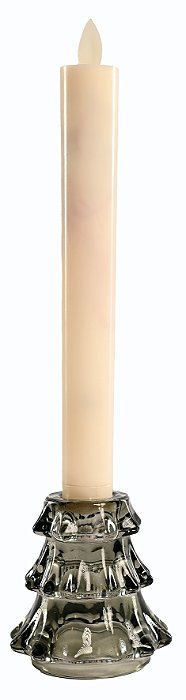 Enfeite Porta Velas Árvore Vidro Verde G 9,0 cm x 11,0 cm Natal