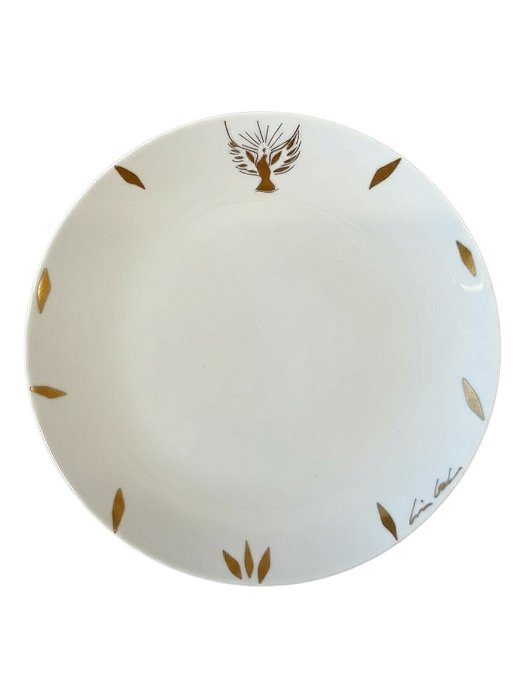 Conj. 4 Pratos Rasos Divino Com Ouro