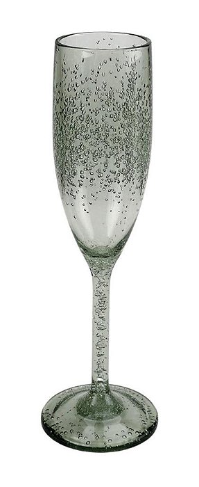 Taça Champagne Acrílico Verde Bolhas 296ml