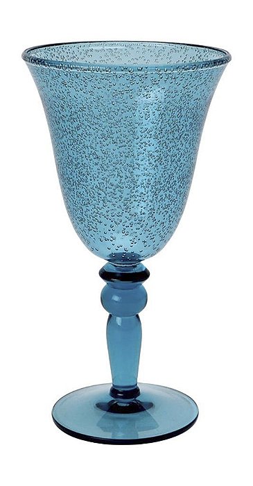 Taça Água Acrílico Azul 400ml Bolhas