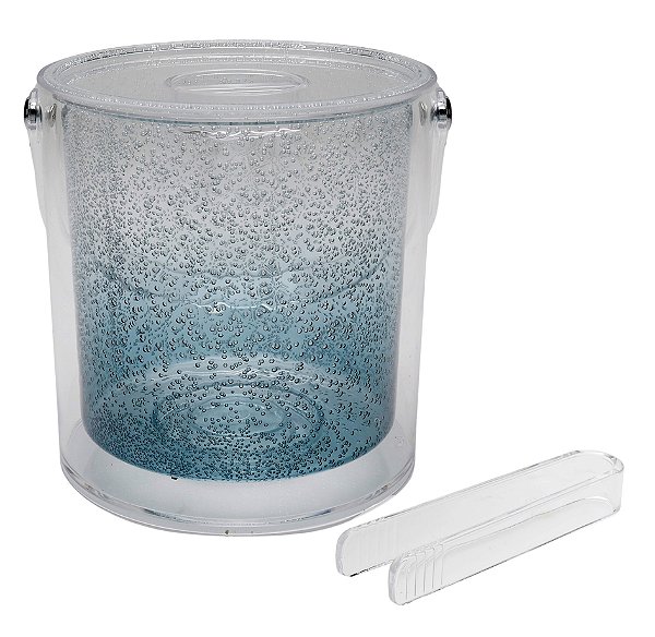 Balde de Gelo Acrílico Azul Bolhas 2,8L