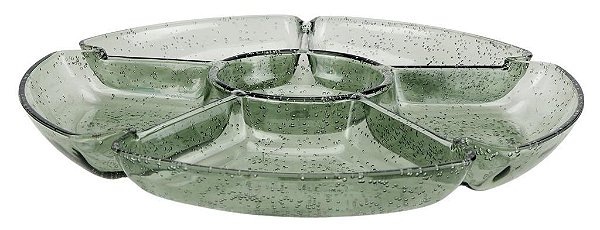 Petisqueira Acrílico Verde Bolhas 32,5cm