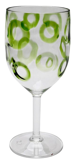 Taça Acrílico Verde Textura Círculos 500ml