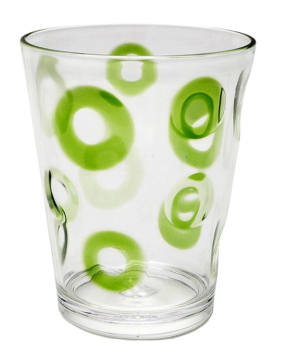Copo Acrílico Verde 500ml Textura Círculos