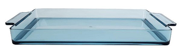 Bandeja Retangular Azul Acrílico 54,5x28,7x4,8cm