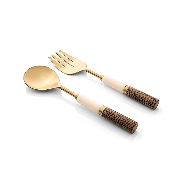 Conjunto Talheres Salada Garbo Opal Wood 2 peças