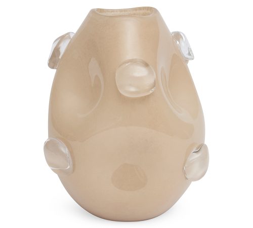 Vaso Decorativo de Vidro Bolha Bege G