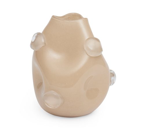 Vaso Decorativo de Vidro Bolha Bege P