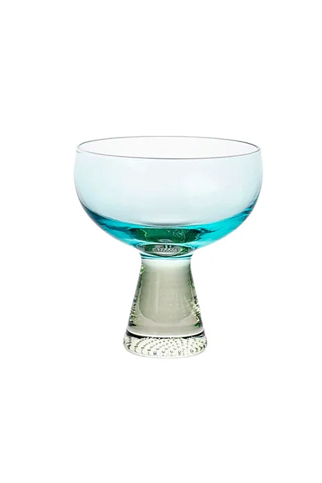Taça Sobremesa Vidro Azul e Verde Neon 400ml