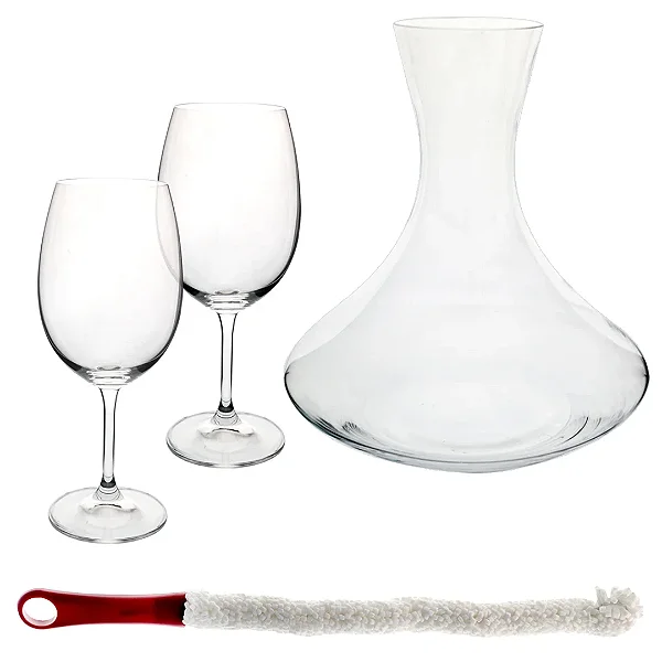 Kit Decanter 4 Peças Vidro Transparente