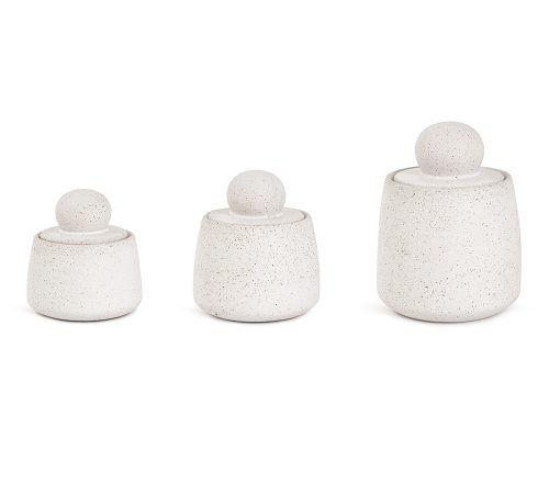 Kit Potes de Cerâmica Brancos