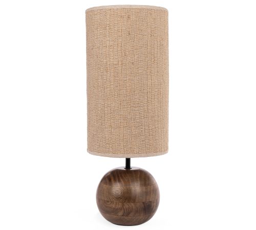 Luminária Mesa Madeira e Juta