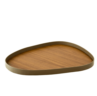 Bandeja Orgânica Couro Legítimo Holz Kakhi