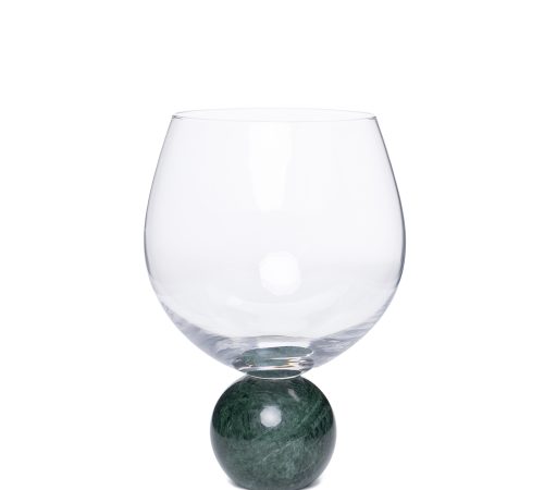 Jogo 2 Taças Cristal com Base Marmore Verde