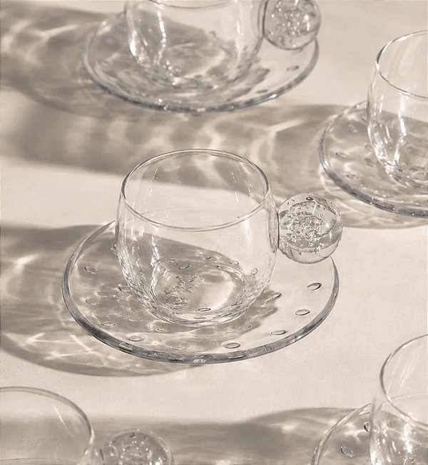 Conjunto 6 Xícaras Café Vidro Transparente