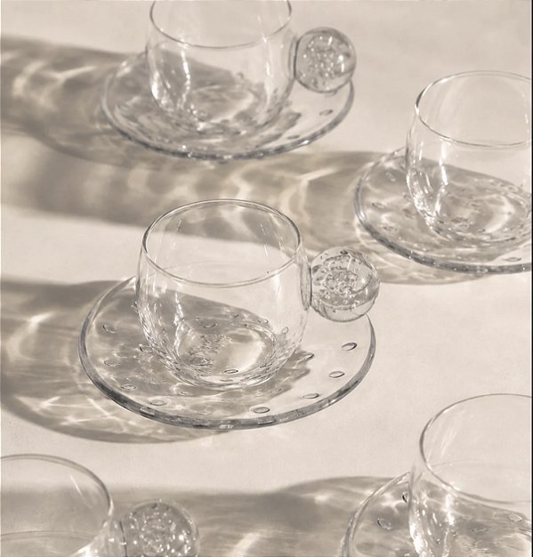 Conjunto 6 Xícaras Café Vidro Transparente