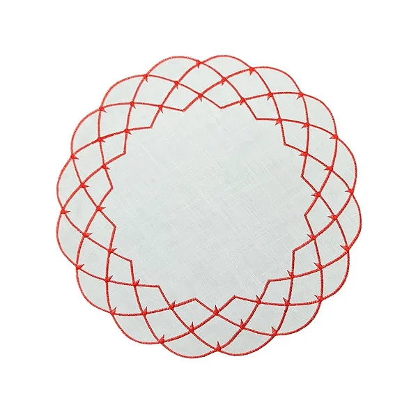 Jogo Americano Auguri Stella Bordado Vermelho 40cm