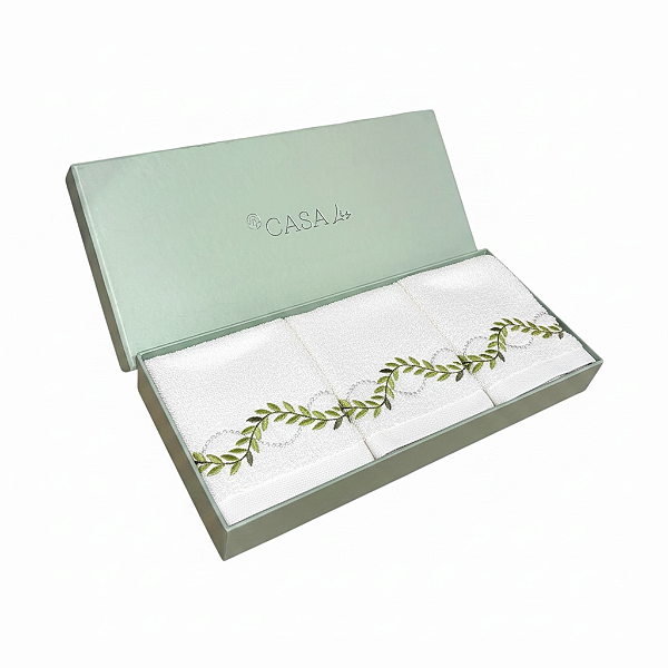 Set Toalha Lavabo Ravelle Verde c/3