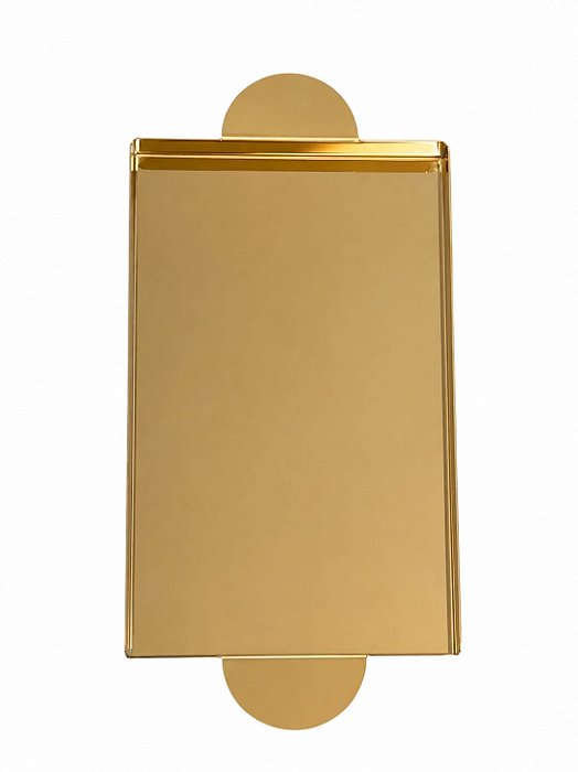 Bandeja Luxo Alça Inox Dourada 38x18,5 cm