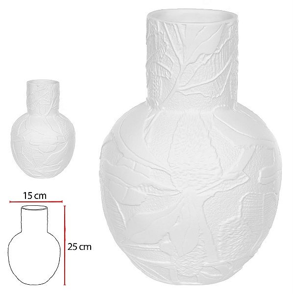 Vaso Decor Porcelana Branco 25cm x 15 d