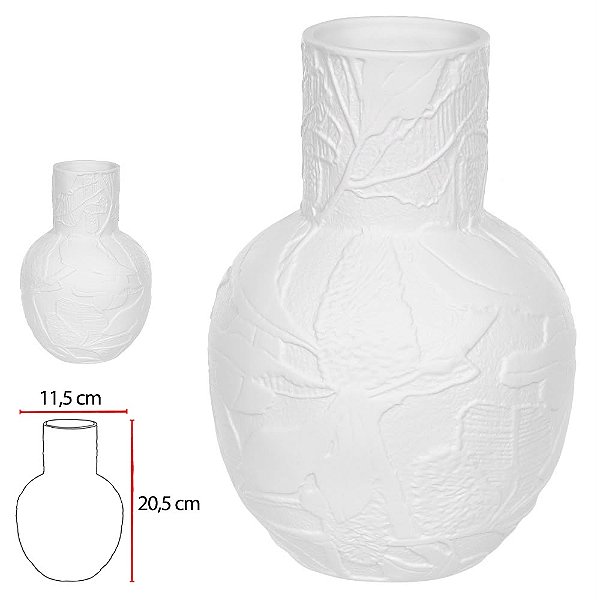 Vaso Decor Porcelana Branco 20,5 alt x 11,5d