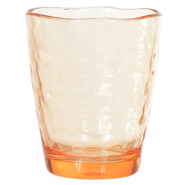 Copo Acrílico Martelado Laranja 410ml 10,9alt x 9d