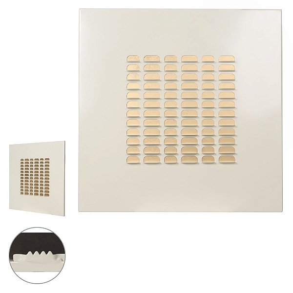 Quadro Brickell Metal Off White Dourado 54,5X55,5X3,5cm