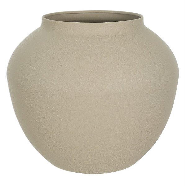 Vaso Metal Texturizado Bege 18cm 21d