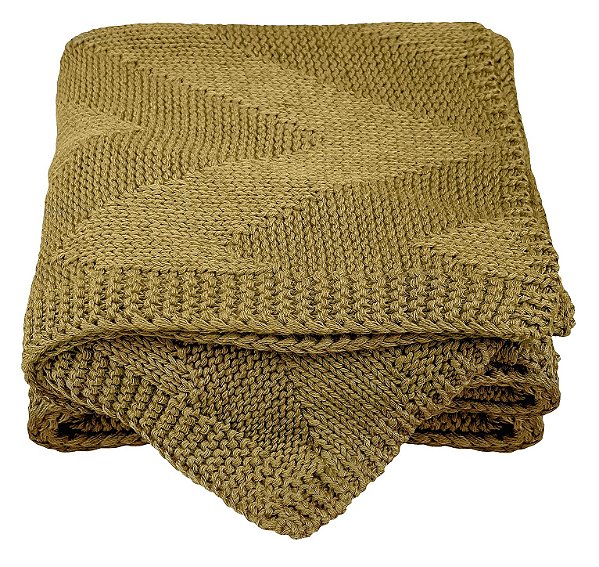 Manta Tricô Linho 1,80x0,90 Dourado