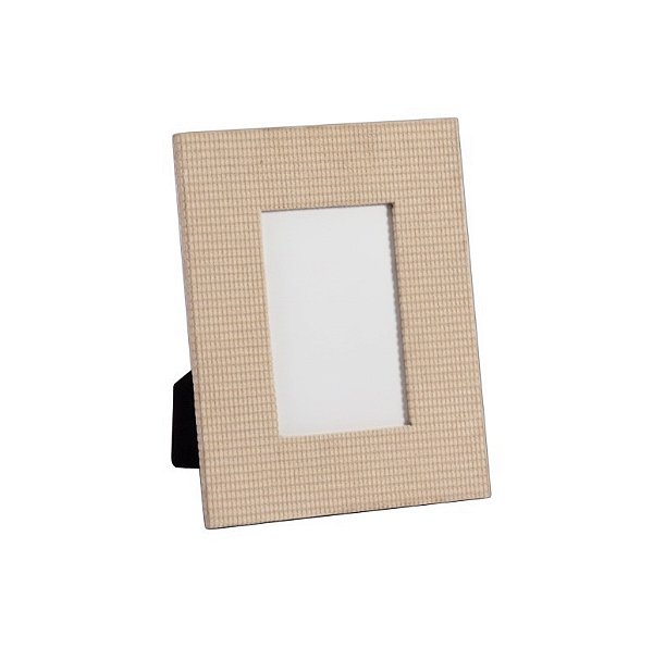 Porta Retrato Bege Veludo MDF 18,5x23 cm