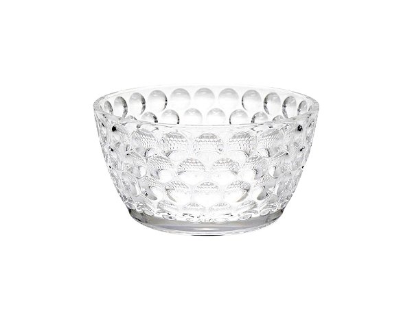 Bowl Acrílico Círculos Transparente 14x14x7 cm
