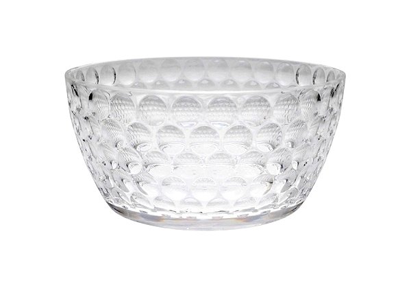 Saladeira Bowl Acrílico Círculos Transparente 25,3x25,3x12cm