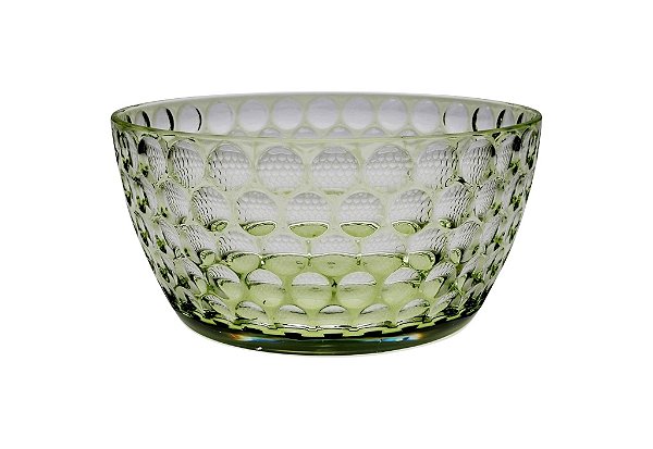 Saladeira Bowl Acrílico Círculos Verde 25,3x25,3x12cm