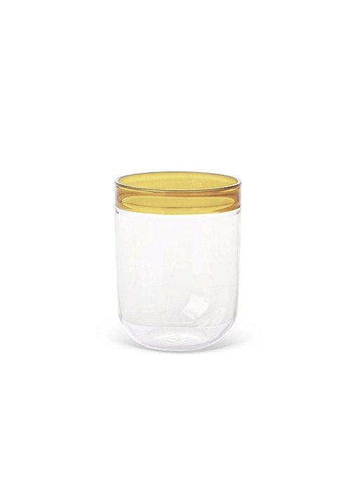 Conj 6 Copos Vidro Detalhe Âmbar 480ml JL0121