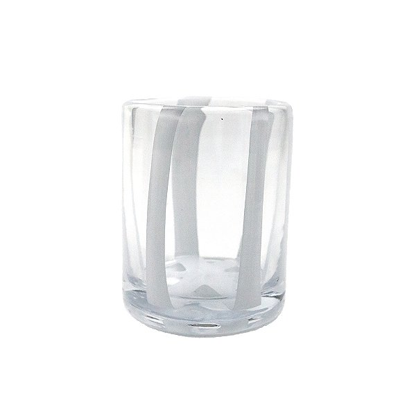 Conj 6 Copos Vidro Faixas Brancas 280ml KJ0038