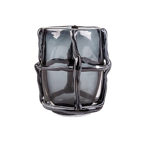 Vaso de Vidro Fumê Murano 22Ax18Lx13P OD0168