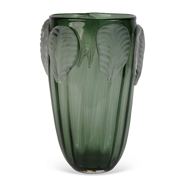 Vaso de Vidro Verde Folhas (36A x 21D) OE0090