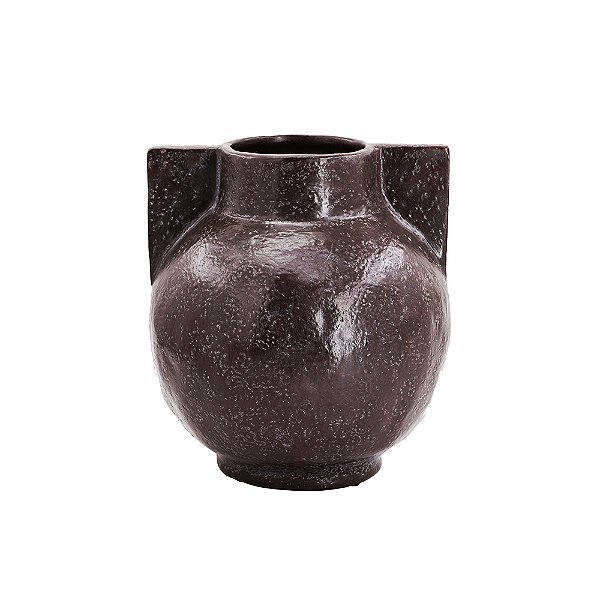 Vaso Decorativo em Cerâmica Marrom (22 alt x 20 diam) KU0086
