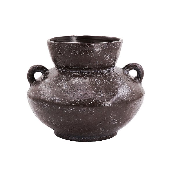 Vaso Decorativo Cerâmica Marrom (20 alt x21 diam) KU0087