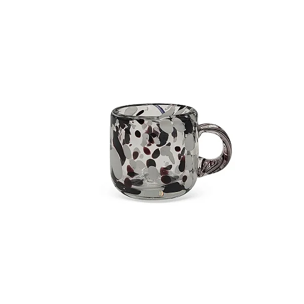 Conj 4 Xícaras Café Murano Mesclado Marrom e Branco 76ml