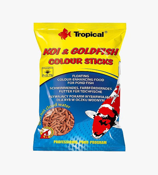 Koi & Goldfish Colour Sticks - Bag 90g  -  Tropical