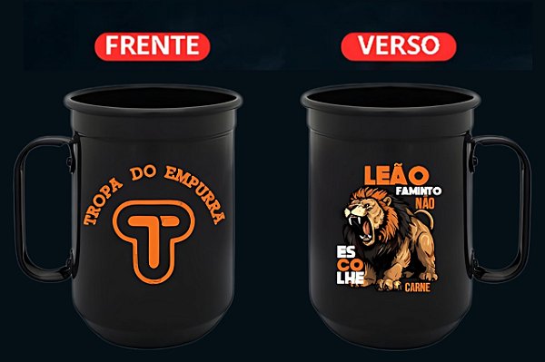 Caneca Leão faminto não escolhe carne