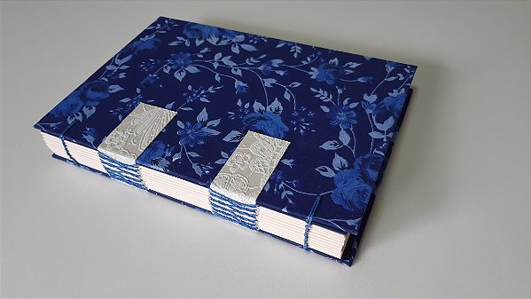 Caderno Floral Azul