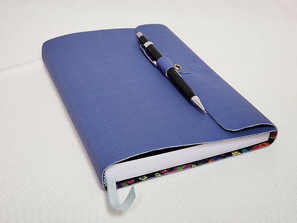 Agenda Capa Sintética Azul - Fecho com imã