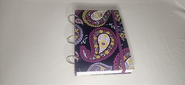 Agenda Argolada Paisley Purple