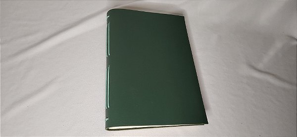 Caderno Capa Sintética Verde - costura aparente