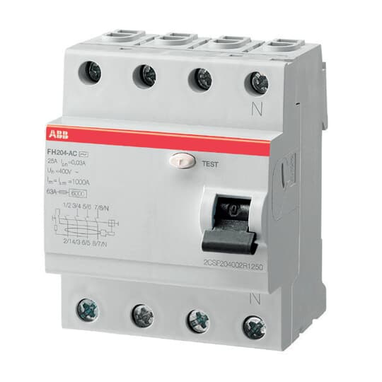 FH204 AC-63/0,03 - Interruptor diferencial DR 30ma Tetrapolar 63A -ABB