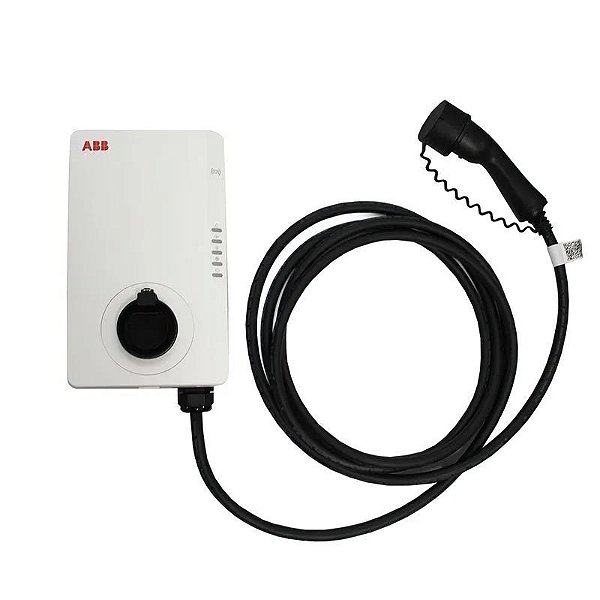 Carregador Carro Elétrico ABB Terra 220AC FN ou FF Wall Box 7,4KW Cabo e Conector AC Tipo 2 rfid :TAC-W7-G5-R-0 -ABB